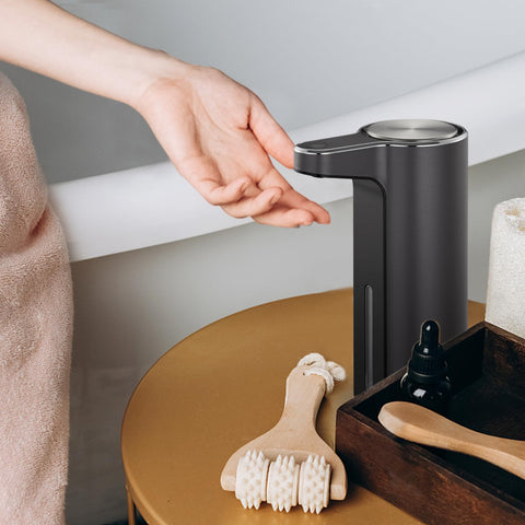 EKO Aroma Touchless Automatic Soap Dispenser for Bathroom and Kitchen, Liquid Hand Soap Dispenser, Water-Resistant and Rechargeable, 9 fl oz (Dark Grey) EKO
