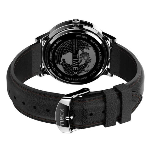 Timex Men's Waterbury Classic Day-Date 40mm TW2U88400VQ Quartz Watch, Black/Silver-Tone/White Timex