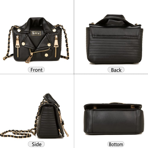 Sfly Women Satchel Chain Strap Shoulder Bag Leather Crossbody Handbags Ladies Evening Clutch Purse Unique Cute Jacket Bag Sfly