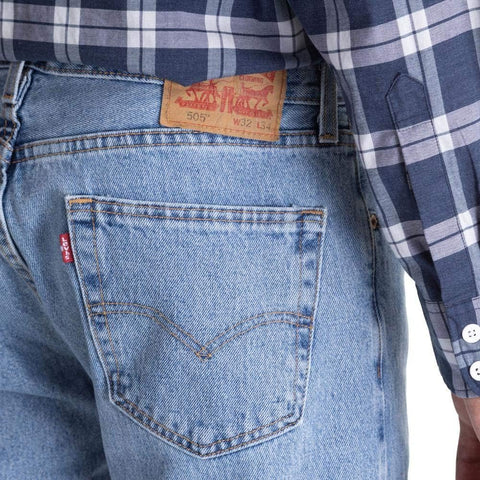 Levi's Men's 505 Regular Fit Jeans (Also Available in Big & Tall), Light Stonewash, 34W x 32L