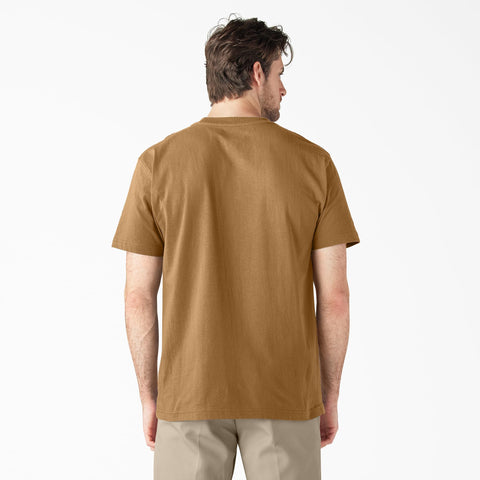 Dickies Mens Heavyweight Crew Neck Short Sleeve Tee Henley Shirt, Brown Duck, Large US