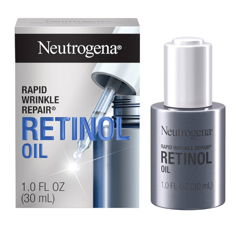 Neutrogena Rapid Wrinkle Repair Retinol Face Oil, Daily Anti-Aging Face Serum to Fight Fine Lines, Deep Wrinkles, & Dark Spots, 1.0 fl. oz