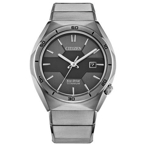 Citizen Men's Eco-Drive Sport Luxury Armor Watch in Super Titanium, Black Dial (Model: AW1660-51H) Citizen