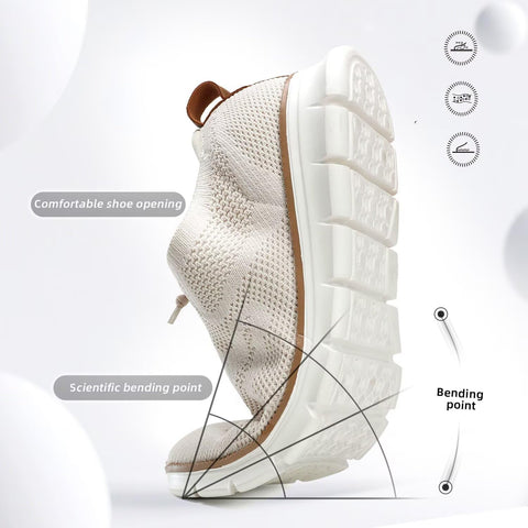 Men's Casual Dress Shoes Fashion Walking Sneakers Mesh Business Oxfords Work Lightweight Soft Sole Beige