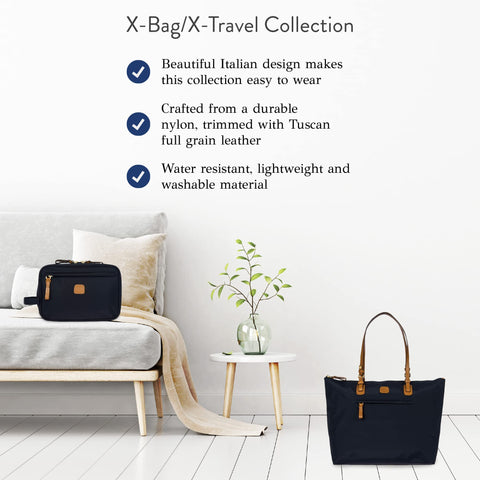 Bric's Sportina X-Bag - Large Tote Bag - 3-Way Shopper Shoulder Bag - Designer Handbag for Travel and Work, Navy Bric's