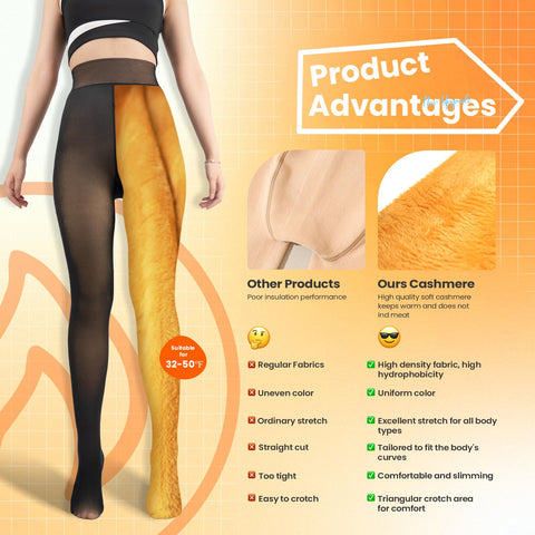 Caprilite 2 Pairs Women Fleece Lined Tights-Fake Translucent Leggings High Waist Pantyhose Sheer Thick Warm Tights For Women Caprilite