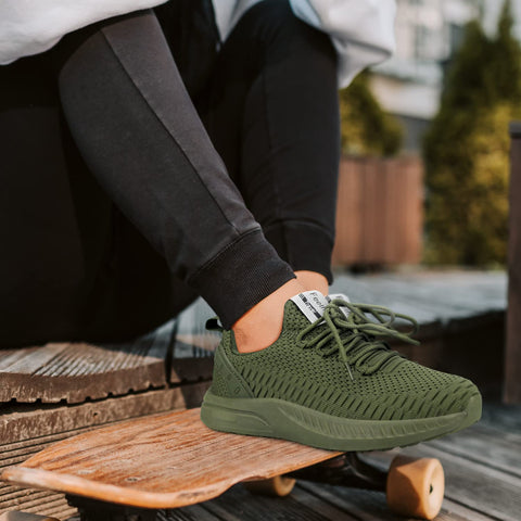 Feethit Women Tennis Running Shoes Walking Shoes Lightweight Casual Sneakers for Travel Gym Work Woman Waitress Nurse Olive Green 5.5 Feethit