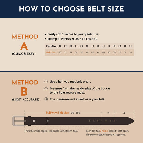 Buffway Men’s Full Grain Leather Belt – Solid One-Piece Leather, 1.5” Wide for Jeans & Business Casual, Gift Box Included - 34” Black