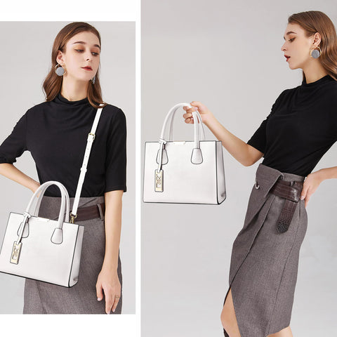 CHICAROUSAL Crossbody Purses and Handbags for Women PU Leather Tote Shoulder Bags Top Handle Satchel (White) CHICAROUSAL