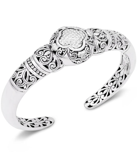 DEVATA Sterling Silver 925 Bali Filigree Cuff Bracelet DHK3285ASS (Size S) DEVATA