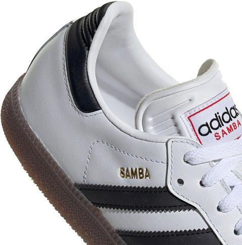 adidas Unisex Samba Indoor Sneaker, White/Black/Vivid Red, 7 US Men