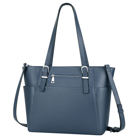 Over Earth Women Leather Handbags Genuine Leather Tote Shoulder Bag with Multi Pockets(O105E UG Indigo Blue) Over Earth