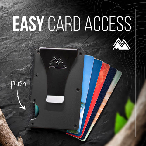 Mountain Voyage Minimalist Wallet for Men - Slim RFID Wallet I Scratch Resistant, Matte Black Credit Card Holder & Money Clip, Easily Removable Money & Cards, Mens Wallets Mountain Voyage Co