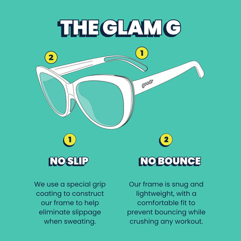 goodr It's Noir, Darling Polarized Sunglasses, Medium Sized (Glam G), Black Solid Frames with Black Gradient Lenses, Light Gold Accents, UV400 Protection, No Slip, No Bounce