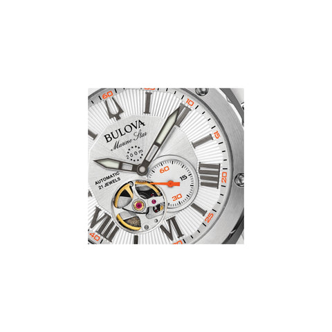 Bulova Men's Marine Star 'Series A' Automatic Watch with Orange Silicone Strap Style: 98A226 Bulova