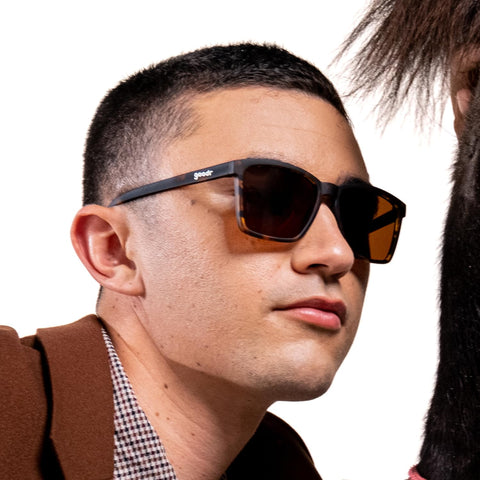 goodr Smaller Is Baller Polarized Round Sunglasses for Men & Women, Small Sized (LFG), Brown Translucent Tortoiseshell Frames with Brown Non-Reflective Lens, UV400 Protection, No Slip, No Bounce