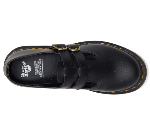 Dr. Martens Women's Vegan 8065 Mary Jane Flat, Black Felix Rub Off, 8