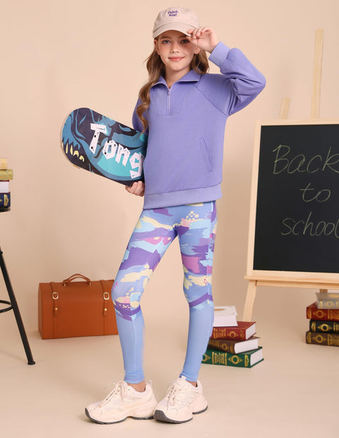 GRACE KARIN Girls Fall Clothes Size 8-10 Preppy Half Zipper Sweatshirt Sweatpant 2 Piece Tie Dye Back To School Tracksuit Outfit