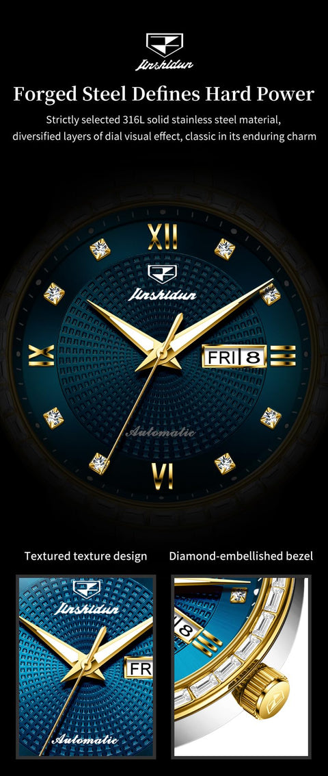 OLEVS Automatic Men's Watch Self-Winding Silver Gold Mechanical Business Luxury Formal Watch Stainless Steel Waterproof Luminous Date OLEVS