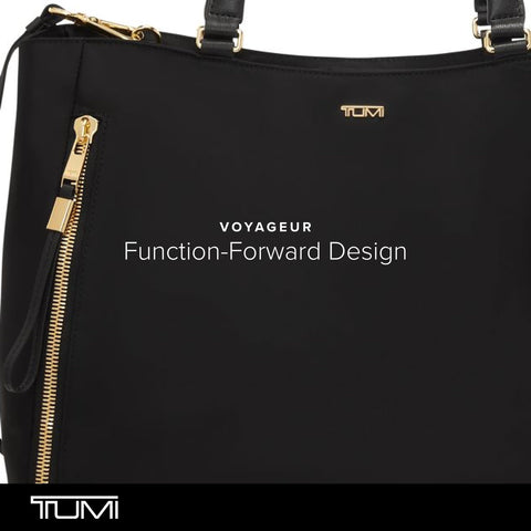 TUMI - Voyageur Valetta Large Tote - Men's & Women's Tote Bag - Tote Handbags for Everyday Use & Work - Black & Gold Hardware TUMI