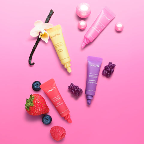 LANEIGE Mini Lip Glowy Balm Set: Keeps Lips Hydrated, Glossy, and Moisturized with Nourishing Shea and Murumuru Butters LANEIGE