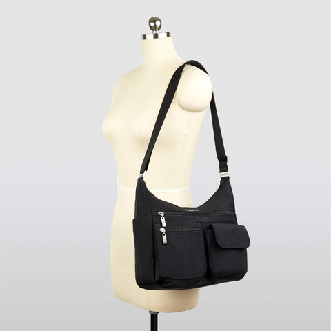 Baggallini Everywhere Bagg - Hobo Crossbody Bag for Women with RFID Wristlet – Water-resistant Travel Bag Baggallini