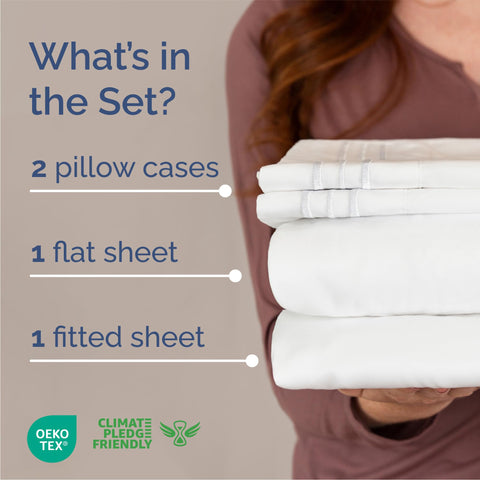 Queen Size 4 Piece Sheet Set - Comfy Breathable & Cooling Bed Sheets Set - Hotel Luxury Bedding for Women, Men, Kids & Teens - Deep Pockets, Easy Secure Fit, Soft and Wrinkle Free - Oeko-Tex - White CGK Unlimited
