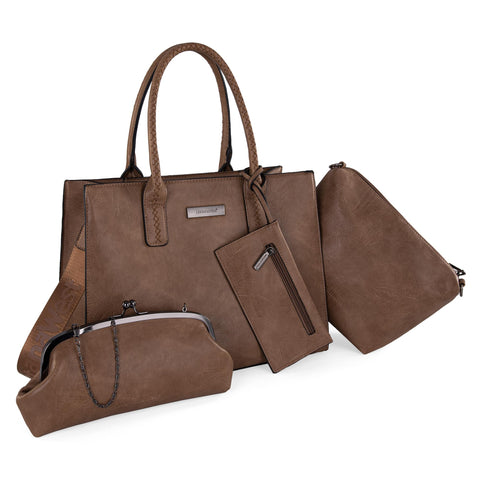 Tote Handbags 4Pcs Purses Set for Womens Purses and Handbags Shoulder Bag Wallet Large and Medium MWC4-289KH Montana West