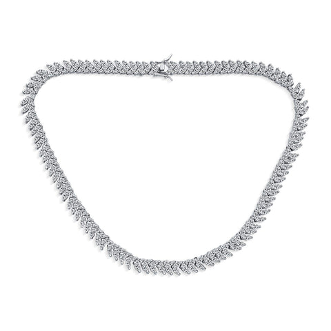 Art Deco Style Fashion Bridal Multi Marquise AAA CZ Statement Collar Tennis Necklace Matching Chandelier Dangle Earrings Jewelry Set for Women Wedding Prom Pageant Silver Plated Bling Jewelry