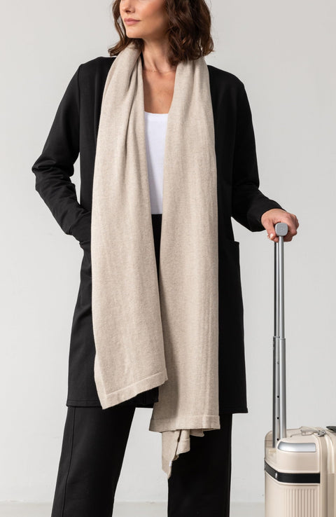 zestt Dreamsoft Travel Scarf, Wrap and Shawl, Organic Cotton, Birch
