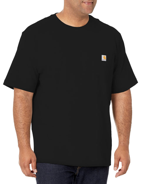Carhartt Mens Loose Fit Heavyweight Short-Sleeve Pocket T-Shirt Work Utility T Shirt, Black, XX-Large US