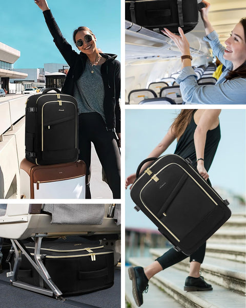 LOVEVOOK Travel Backpack for Women, 40L Carry On Backpack for Airplanes, Personal Item Bag for Airlines Fits 17 inch Laptop, TSA Approved Luggage with 3 Packing Cubes,Waterproof Weekender Gym Backpack LOVEVOOK