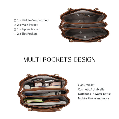 KouLi Buir Hobo Bags for Women Large PU Leather Purses and Handbags Shoulder Bags Ladies Crossbody Bags Top Handle Tote Bag (Brown) KouLi Buir