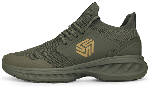 Giniros Mens Slip On Walking Shoes Non Slip Running Shoes Breathable Workout Shoes Lightweight Gym Sneakers Army Green Size 7