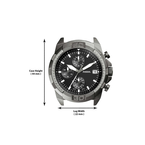 Fossil Men's Bronson Quartz Stainless Steel Chronograph Watch, Color: Smoke (Model: FS5852) Fossil