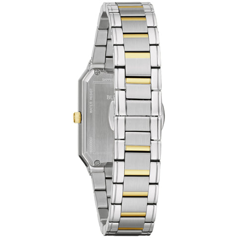 Bulova Ladies' Classic Diamond Two-Tone Stainless Steel 3-Hand Quartz Watch,White Dial Style: 98P209 Bulova