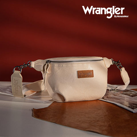 Wrangler Fanny Pack Crossbody Sling Bag for Women Waist Bag Travel Belt Bags Gifts for Women Men, Beige Wrangler