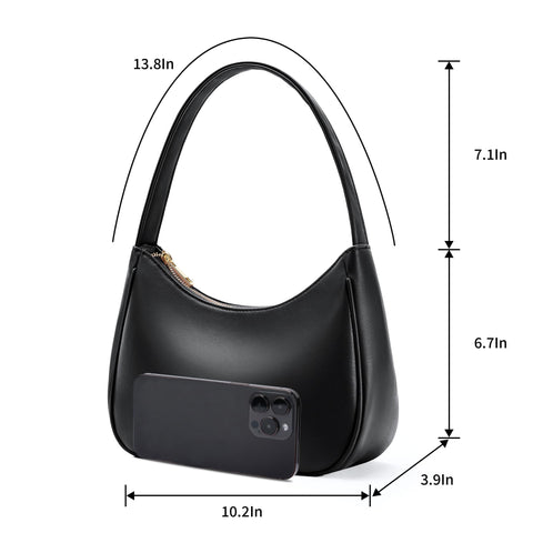 Women's Shoulder Bags, Small Hobo Tote Elegant Clutch Purse with Zipper Closure