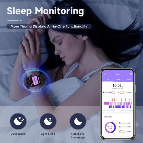 TRAUSI Smart Watches for Women Men, 1.83" HD Smartwatch with 120 Sports Modes, IP67 Waterproof, Bluetooth Call, Music Control, Heart Rate and Sleep Monitor (Black)