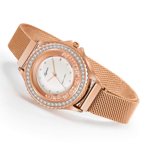 Watches Sets Gifts for Women, Rose Gold Watch Set Necklace Earring Bracelet 4 Pieces Jewelry Set for Mom Wife Girlfriend Anniversary Birthday Christmas Valentine's Day Gifts Sego Alchemy