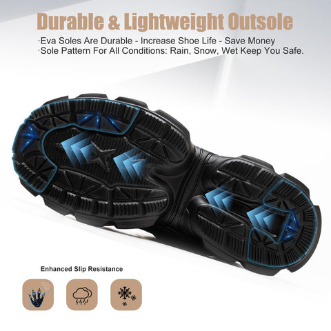 Steel Toe Shoes for Women Men Wide Non Slip Composite Work Sneakers Indestructible Comfortable Safety Tennis Shoes Lightweight Breathable Construction Sneakers Puncture Proof Ergonomic Design Black