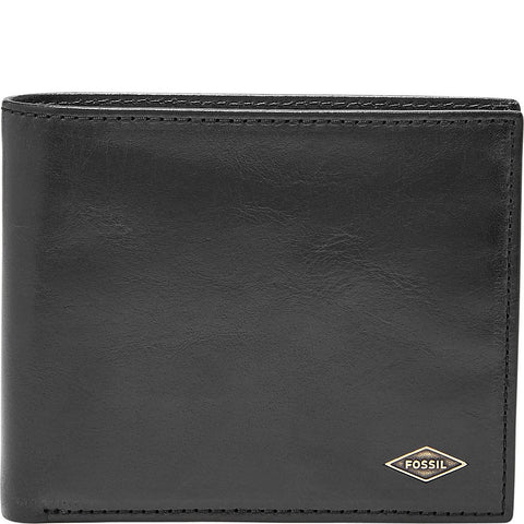 Fossil Men's Ryan Leather RFID-Blocking Bifold with Coin Pocket Wallet, Black, (Model: ML3736001) Fossil