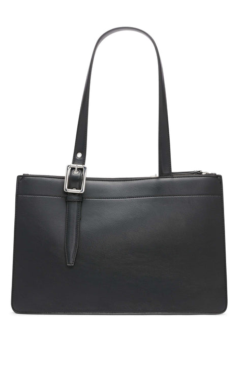 Calvin Klein Havana Novelty Organizational Tote, Black/Silver Solid, One Size