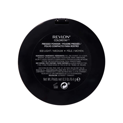 Revlon ColorStay Pressed Powder Face Makeup, Longwearing, Fragrance-Free, Noncomedogenic, 830 Light Medium, 0.3 oz