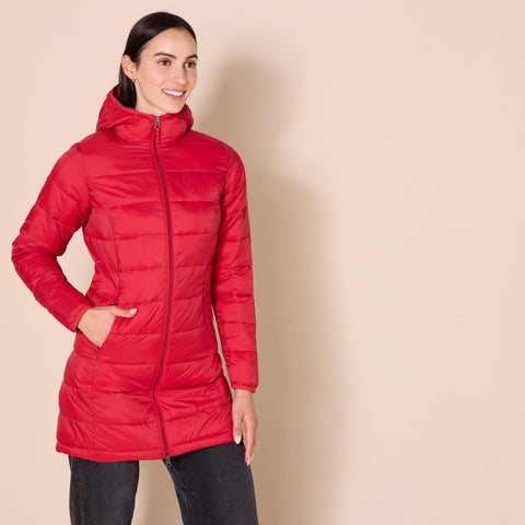 Amazon Essentials Women's Lightweight Full-Zip Water-Resistant Hooded Puffer Coat (Available in Plus Size), Red, XX-Large Amazon Essentials