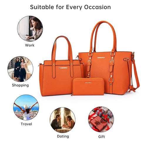 Montana West Purses and Handbags for Women Tote Purse and Wallet Set Shoulder Satchel Bag for Women 3pcs MWC3-C032WOR Montana West