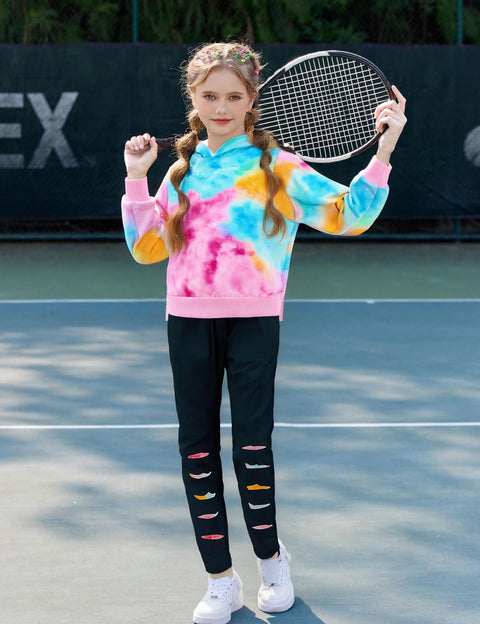 Malerotpc Kid Girls Clothes - Girls Outfits Tie Dye Tops and Leggings Pants 2 Piece Spring Clothes Set(6-7T)