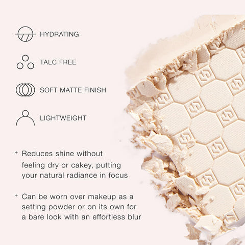 Jouer Soft Focus Hydrate & Setting Powder - Pressed Powder with Matte Finish - Blurring Powder for Fine Lines and Pores - Set Face Makeup Foundation or Concealer - Tan