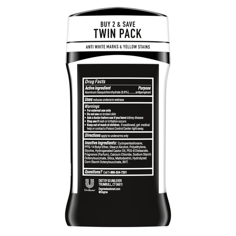 Degree Men UltraClear Antiperspirant Deodorant Black+White 2 Count 72-Hour Sweat & Odor Protection Antiperspirant For Men With MotionSense Technology 2.7 oz Degree