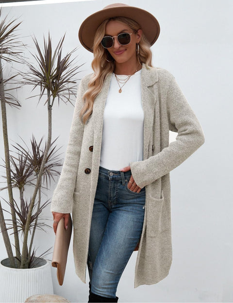 CiCiBird Women Fall Winter Long Cardigan Sweater Trendy Knit Jacket Coat Dressy Blazer Coatigan Apricot M CiCiBird